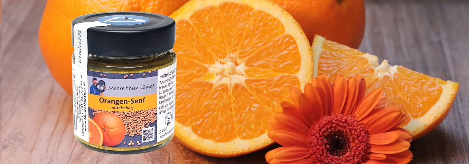 Probier den fruchtigen Orangensenf!