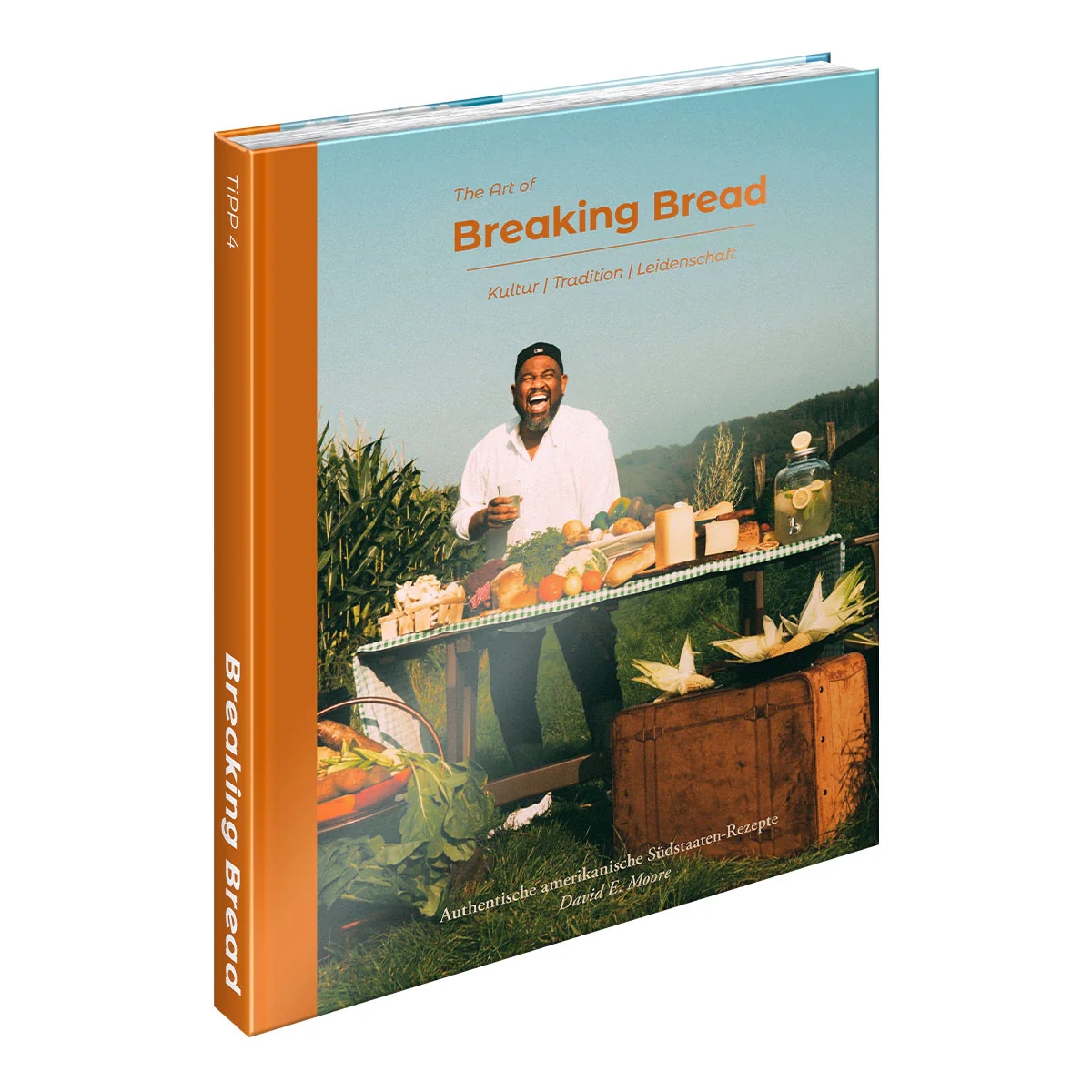 mockup of the cookbook The Art of Breaking Bread by David E. Moore