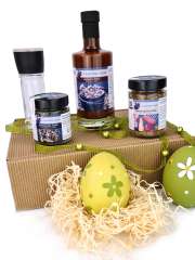 seasoning gift boxes with spices and sauces for Easter